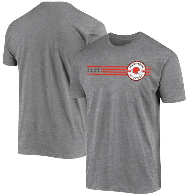 Men's Cleveland Browns 2021 Grey 75th Anniversary T-Shirt Men's Cleveland Browns 2021 Grey 75th Anniversary T-Shirt